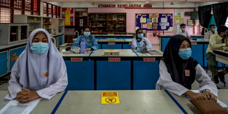 Sekolah tatap muka di Malaysia. Foto: Net