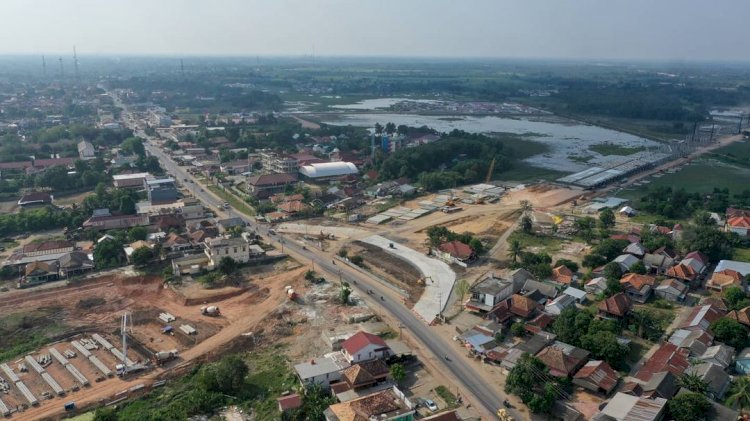 Progres pembangunan Jalan Tol Indralaya-Prabumulih. (Hutama Karya/rmolsumsel.id) 