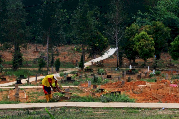 TPU Gandus Palembang yang merupakan tempat pemakaman khusus pasien Covid-19 di Kota Palembang. (ist/rmolsumsel.id)