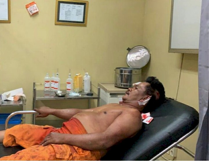 Korban, Solihin saat dirawat di RSUD Bari Palembang. (Istimewa/rmolsumsel.id)