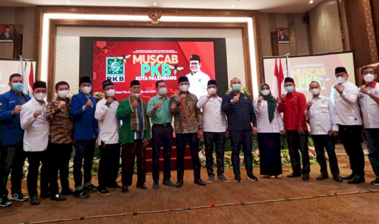 Para tokoh dan perwakilan Parpol menghadiri Muscab PKB Kota Palembang. (Ist/rmolsumsel.id)