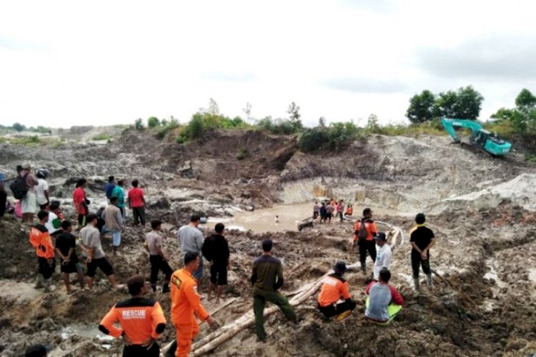 Wilayah pertambangan timah PT MCM tempat korban terjebak longsor. (Ist/rmolsumsel.id)