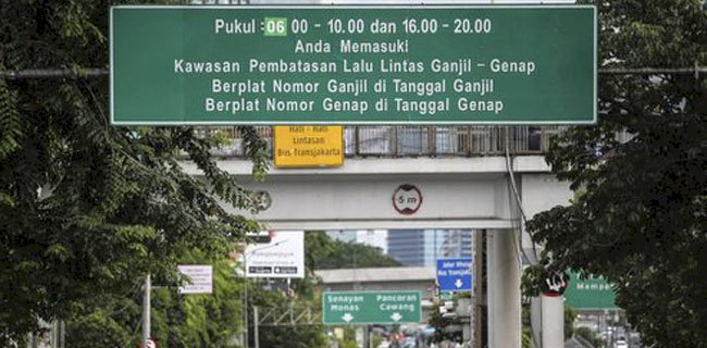 Ilustrasi pembatasan kendaraan bermotor berdasarkan plat nomor ganjil genap. (rmol.id)