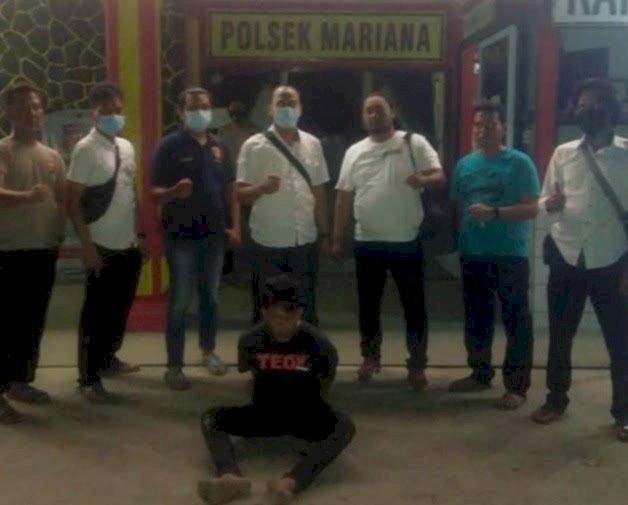 Tim Tujah Unit Reskrim Polsek Mariana membekuk A Roni (23), Senin (5/7). (ist/rmolsumsel.id)