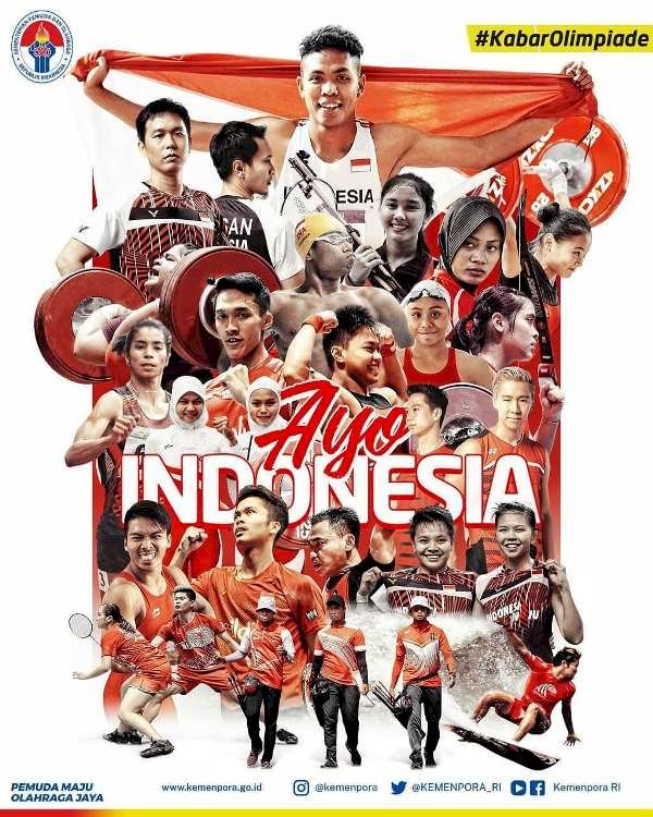 28 atlet Indonesia yang akan berjuang di Olimpiade Tokyo 2020. (Kemenpora/rmolsumsel.id) 
