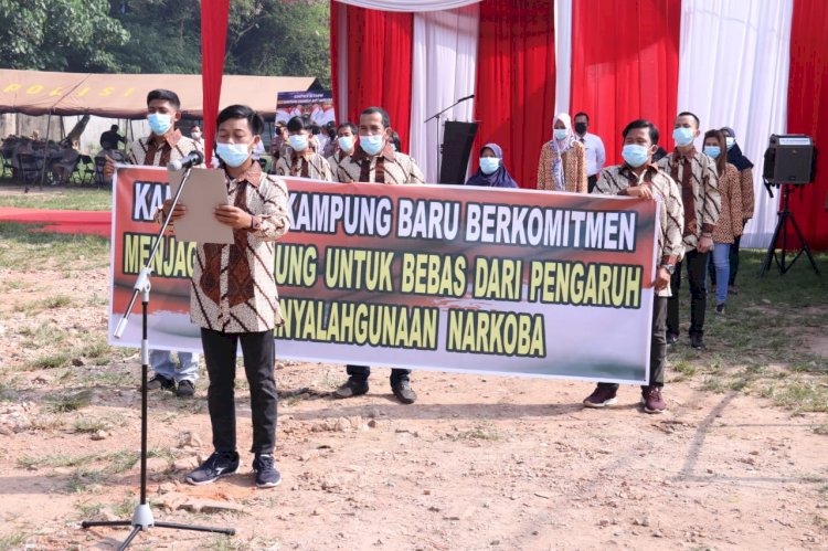 Kampung Tangguh Narkoba di Kampung Baru Palembang diresmikan, Jumat (9/7). (Ist/rmolsumsel.id)