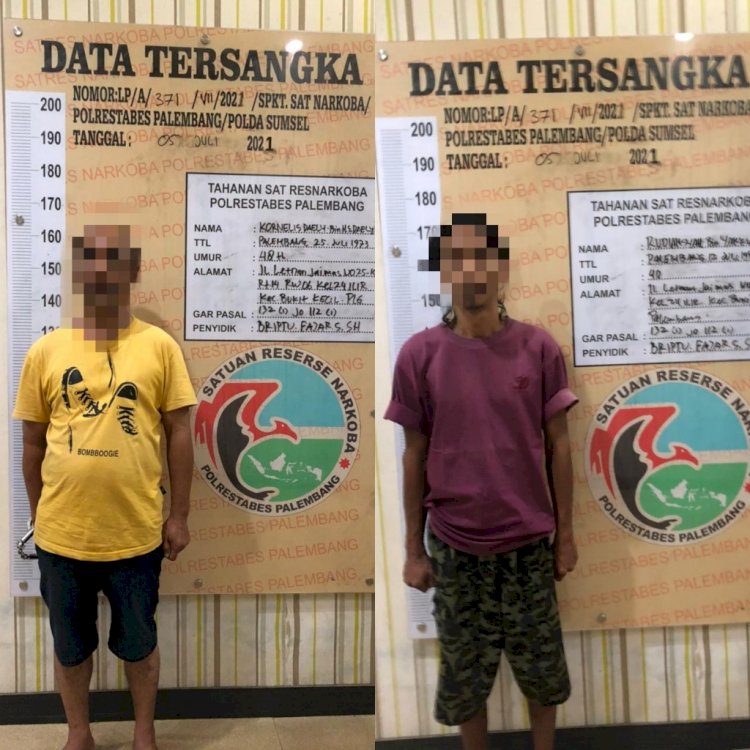 tersangka oknum ketua rt yang kedapatan bawa sabu/ist/rmolsumsel.id