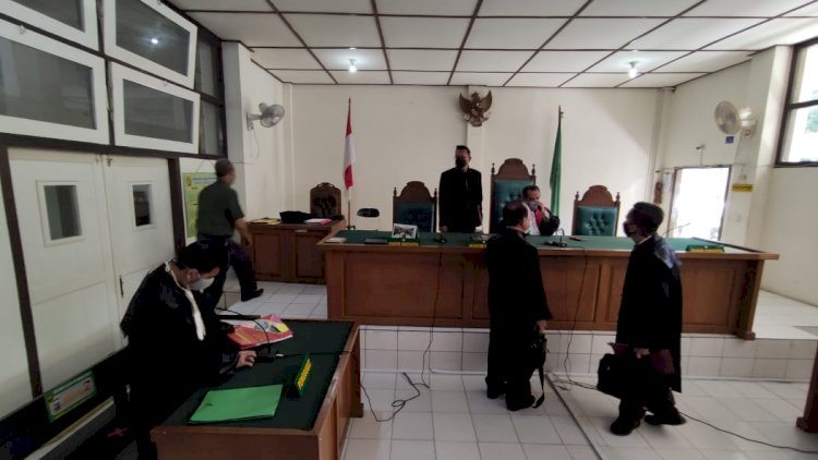 Suasana sidang praperadilan, Senin (12/7). (Yosep Indra Praja/rmolsumsel.id)