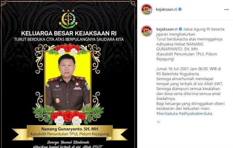 tangkapan layar akun instagram Kejaksaan RI/ist/rmolsumsel.id