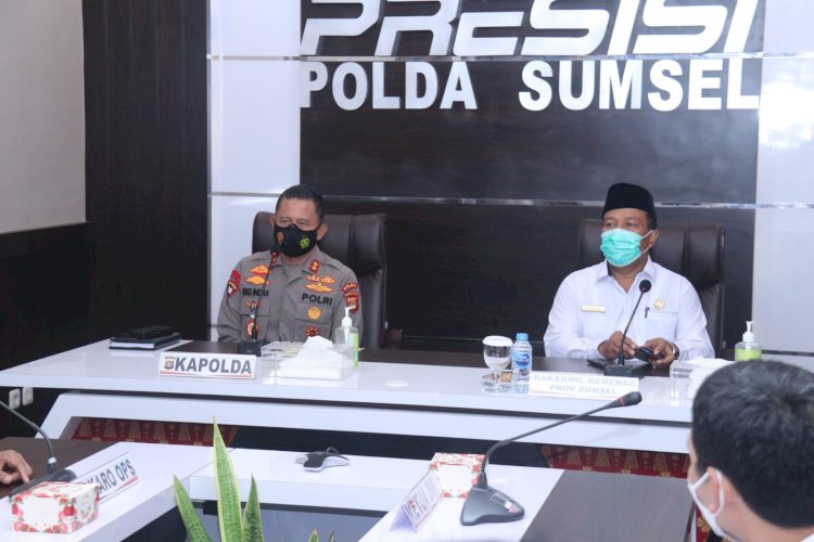 Suasana rapat di Mapolda Sumsel, Senin (19/5). (ist/rmolsumsel.id)