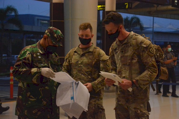 US Army saat tiba di Palembang yang disambut langsung oleh TNI AD. (Kodam II Sriwijaya/rmolsumsel.id)
