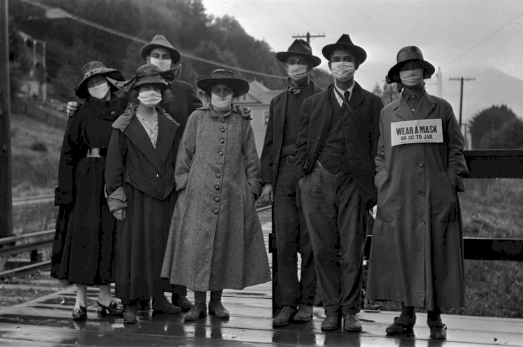 Foto yang diidentikan dengan pandemi 1918-1919. (net)