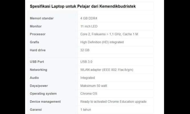 Tangkapan layar pengadaan laptop Kemendikbud. (rmol.id)
