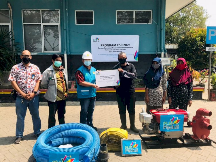 Bantuan mesin pompa sawah yang diberikan oleh PT PLN UPDK Keramasan ULPL Merah Mata. (Istimewa/rmolsumsel.id)