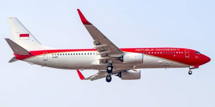 Pesawat Kepresidenan RI yang kini berubah warna merah. (ist/rmol.id)