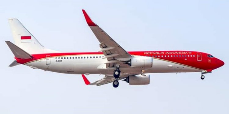 Pesawat Kepresidenan RI yang kini berubah warna merah. (ist/rmol.id)