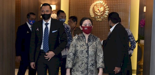 Puan Maharani dan AHY dalam sebuah kesempatan di gedung DPR RI. (rmol.id)