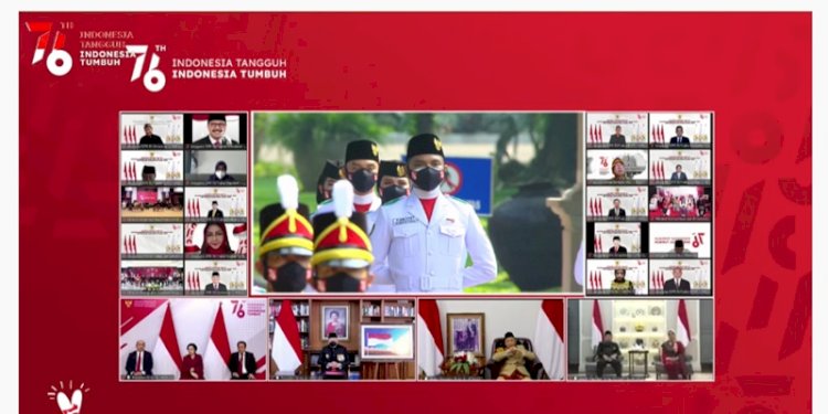 Upacara detik-detik proklamasi di Istana Kepresidenan/Repro