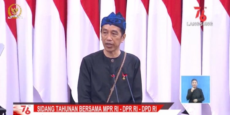 Pidato kenegaraan Jokowi dalam HUT RI ke-76. (rmol.id)