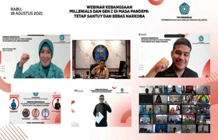Tangkapan layar webinar Kebangsaan Millenials dan Gen Z di Masa Pandemi yang digelar TP PKK Pusat. (Kemendagri/rmolsumsel.id)