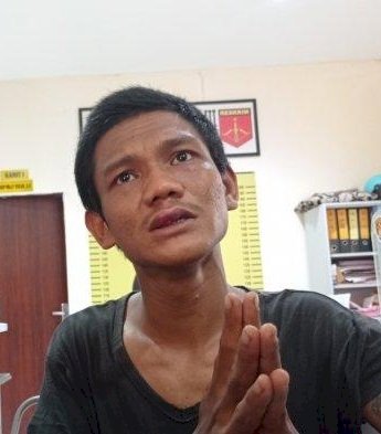 Pelaku Kiki saat diamankan di Polda Sumsel. (Istimewa/rmolsumsel.id)