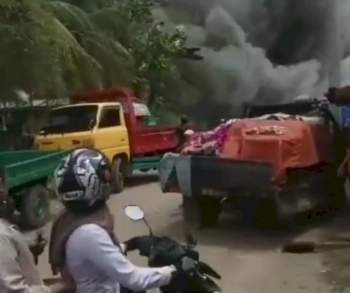 Tangkapan layar kebakaran Ponpes Hidayatullah di Kabupaten Banyuasin. (ist/rmolsumsel.id)