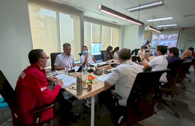 Suasana rapat PSSI dan PT LIB di kantor PSSI membahas bergulirnya Liga 2 2021. (PT LIB/rmolsumsel.id)