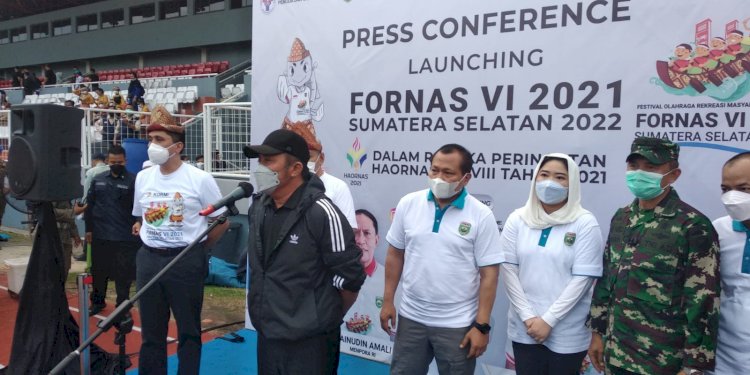 Gubernur Sumsel Herman Deru dalam launching Sumsel tuan rumah Fornas VI/ist