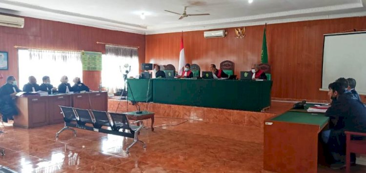 Sidang virtual kasus dugaan korupsi proyek cor jalan pelabuhan dalam di Kabupaten Ilir/ist/rmolsumsel.id