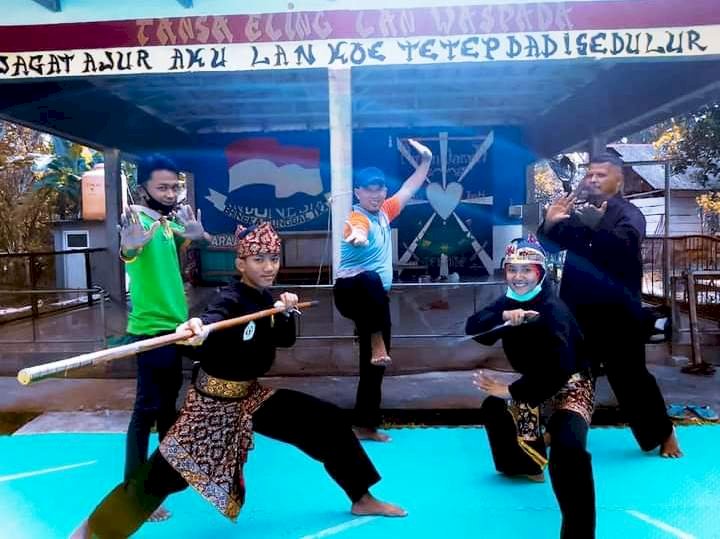 Pesilat Muba M Permadi Apriyansyah menjadi juara I KOSN kategori jurus tunggal putra. (Ist/rmolsumsel.id)