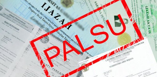Ilustrasi ijazah palsu. (ist/rmolsumsel.id)