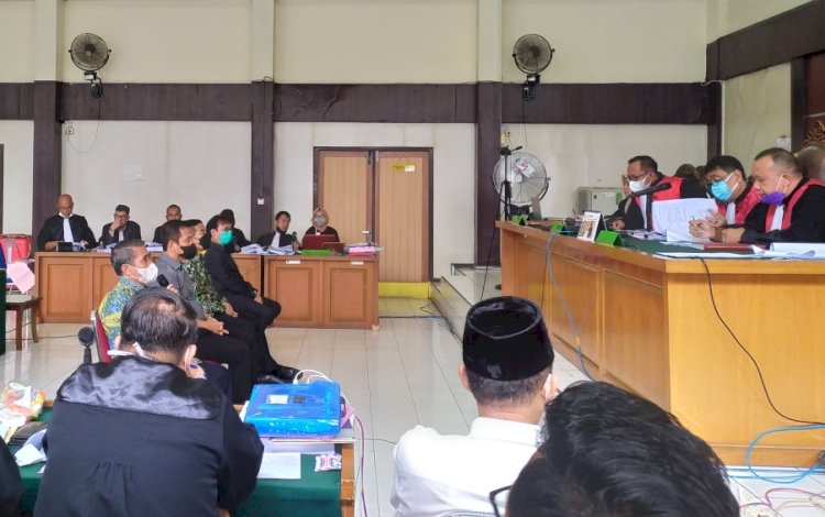 Sidang dengan agenda pemeriksaan saksi-saki dalam kasus dugaan korupsi dana hibah pembangunan Masjid Sriwijaya /Yosep Indra Praja/rmolsumsel.id