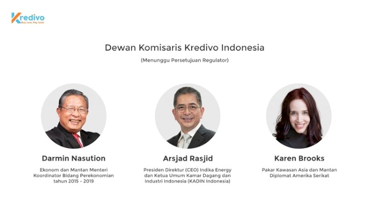 Tiga Dewan Komisaris Kredivo Indonesia yang masih menunggu persetujuan regulator. (Kredivo/rmolsumsel.id) 