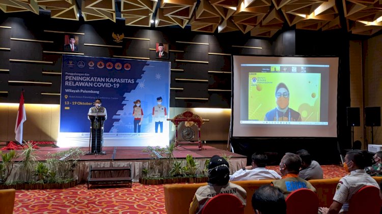 Kegiatan Penggalangan dan Peningkatan Kapasitas 1000 relawan COVID-19 Palembang di Hotel Aston Palembang, Jumat (15/10). (eko prasetyo/rmolsumsel.id)