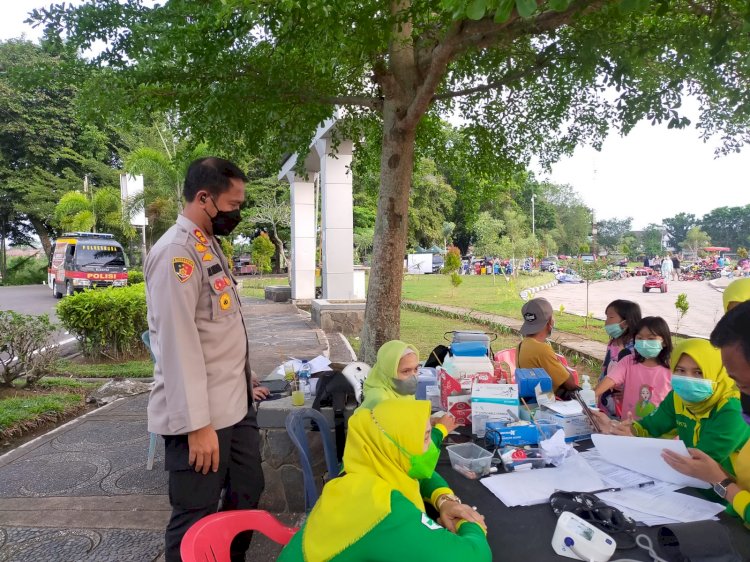 Kegiatan vaksinasi di Lapangan Gelanggang Remaja, Sekayu. (ist/rmolsumsel.id)