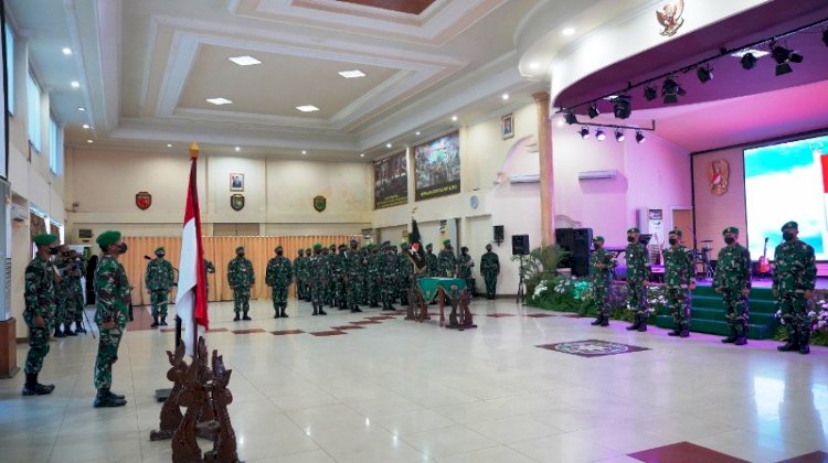 Suasana Sertijab tiga pejabat satuan di lingkungan Kodam II/Sriwijaya, Kamis (21/10). (Pendam II/Sriwijaya/rmolsumsel.id)