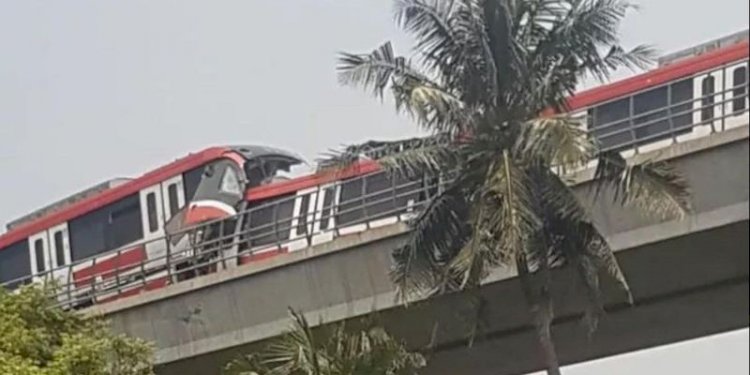 LRT tabrakan di kawasan Munjul, Jakarta Timur/Repro