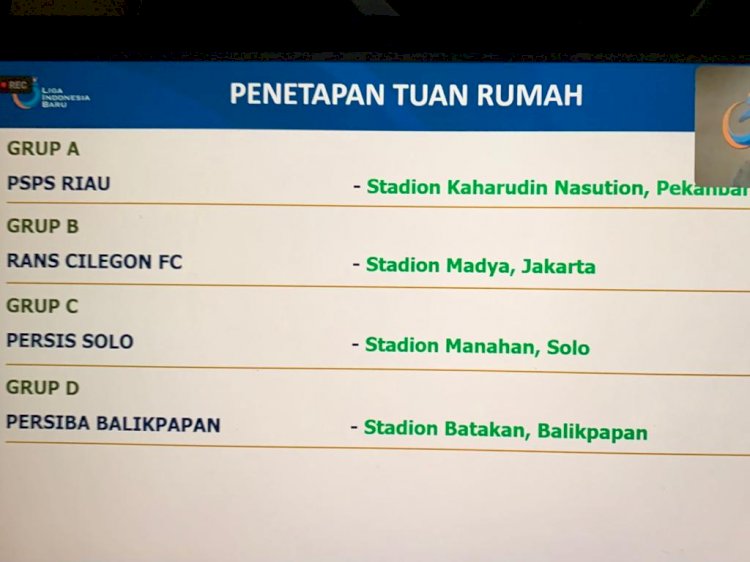 Tangkapan layar perubahan tuan rumah Liga 2/repro