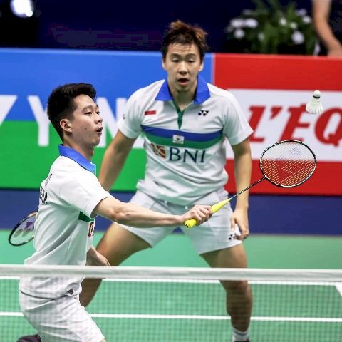 Marcus Fernaldi Gideon/Kevin Sanjaya Sukamuljo menjadi satu-satunya wakil Indonesia yang lolos ke final Yonex French Open 2021 yang akan digelar Minggu (31/10). (Instagram/bwf.official/rmolsumsel.id)