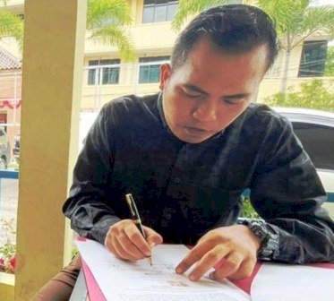 Dodi Satriady saat berada di Polrestabes Palembang. (Ist/rmolsumsel.id) 