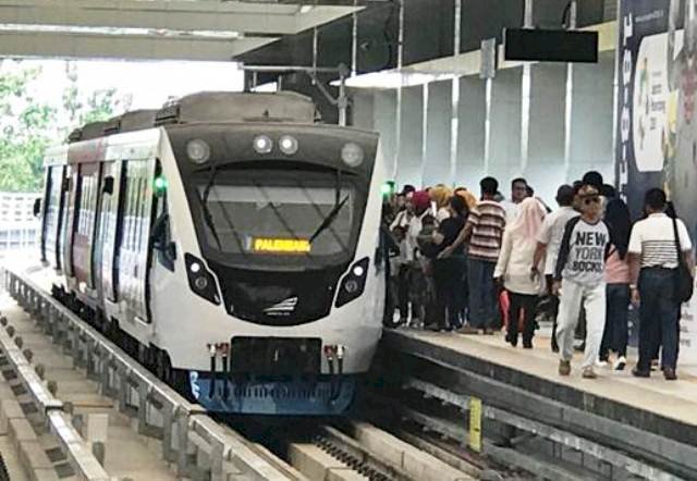 Selama pandemi Covid-19 penumpang LRT Sumsel mengalami penurunan signifikan. (Net/rmolsumsel.id)