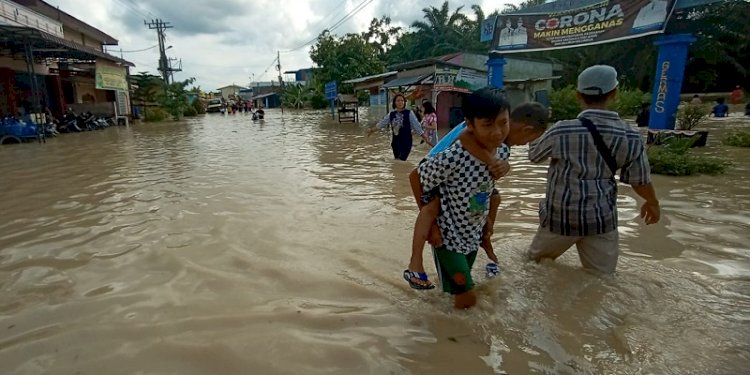 Banjir Menggenangi di Tebing Tinggi, Sumatera Utara/repro