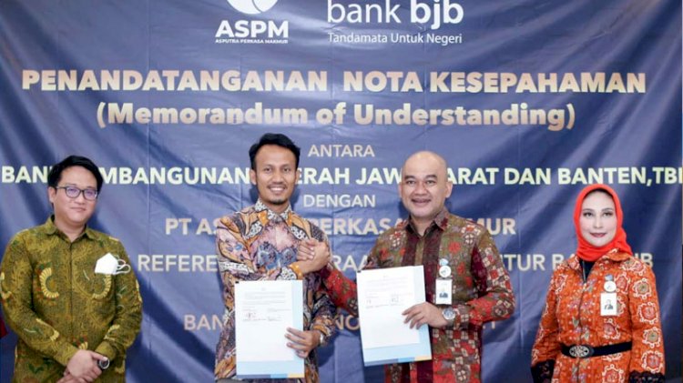 Penandatangan MoU antara Divisi Kredit Ritel bank bjb dengan PT ASPM di Nara Park, Bandung, Senin 22 November 2021./Dok