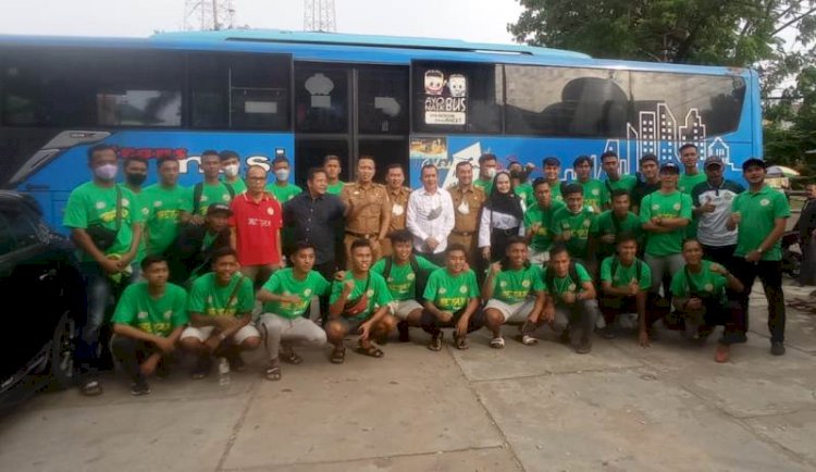 Pelepasan skuad PS Palembang menuju Prabumulih untuk berlaga di Liga 3 Zona Sumsel/ist