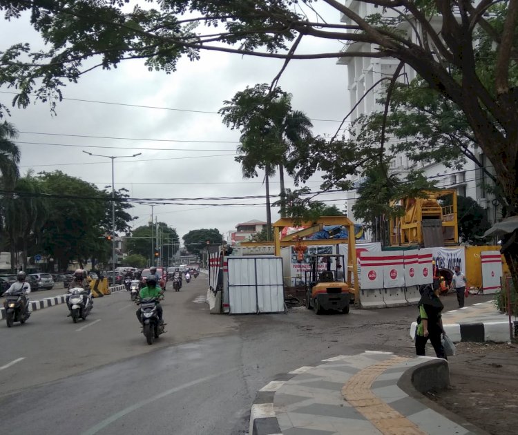 Pembangunan pipa induk IPAL di Pemkot Palembang. (Alwi Alim/rmolsumsel.id)