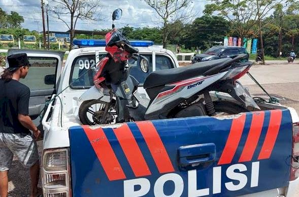 Motor Honda beat korban diamankan pihak polisi/ist
