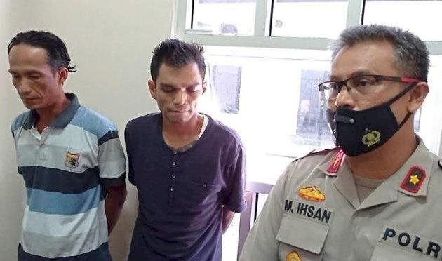 Tim Opsnal Polsek Ilir Barat II Palembang menangkap Sapril alias Cupang (35) dan Taufik Irawan (35) terkait kepemilikan narkotika jeni sabuDua tersangka/ist