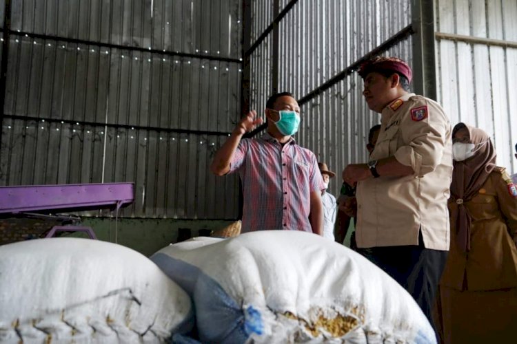Bupati Banyuasin Askolani saat meninjau RMP Mulya Sari di Kecamatan Tanjung Lago, Selasa (18/1). (Diskominfo Banyuasin/rmolsumsel.id)