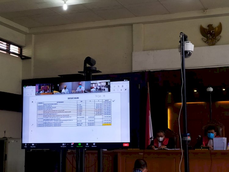 Suasana sidang perkara dugaan suap proyek pengadaan barang dan jasa di Muba, di Pengadilan Negeri Klas 1A Khusus Palembang, Kamis (20/1). (yosep indra praja/rmolsumsel.id)