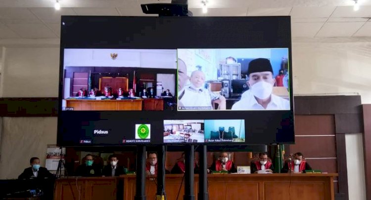 Sidang Tanggapan Eksepsi dari JPU Kejati Sumsel atas Kasus Masjid Sriwijaya/Foto: Yosep Indra Praja